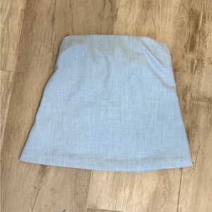 Light blue strapless shirt